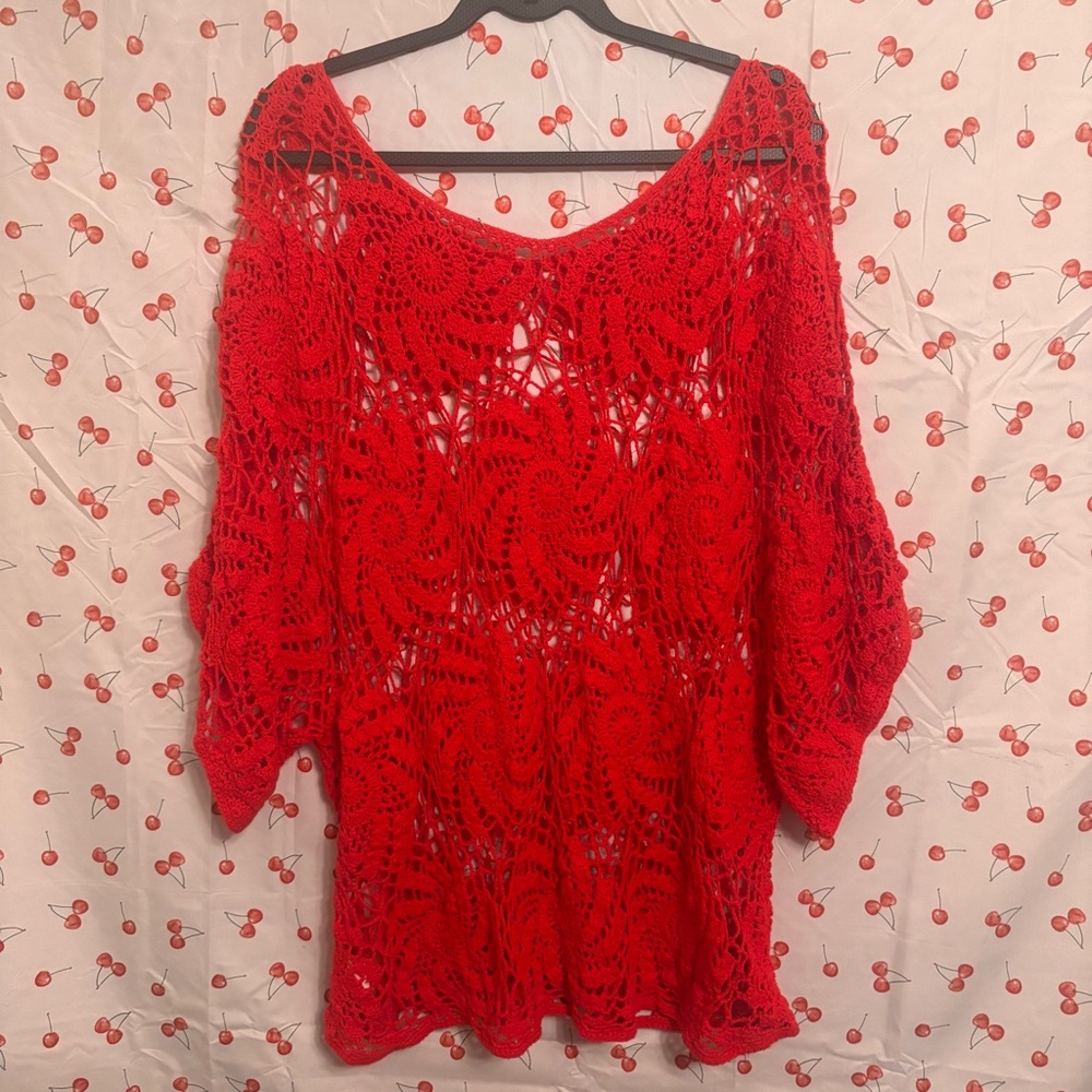Red Crochet Top